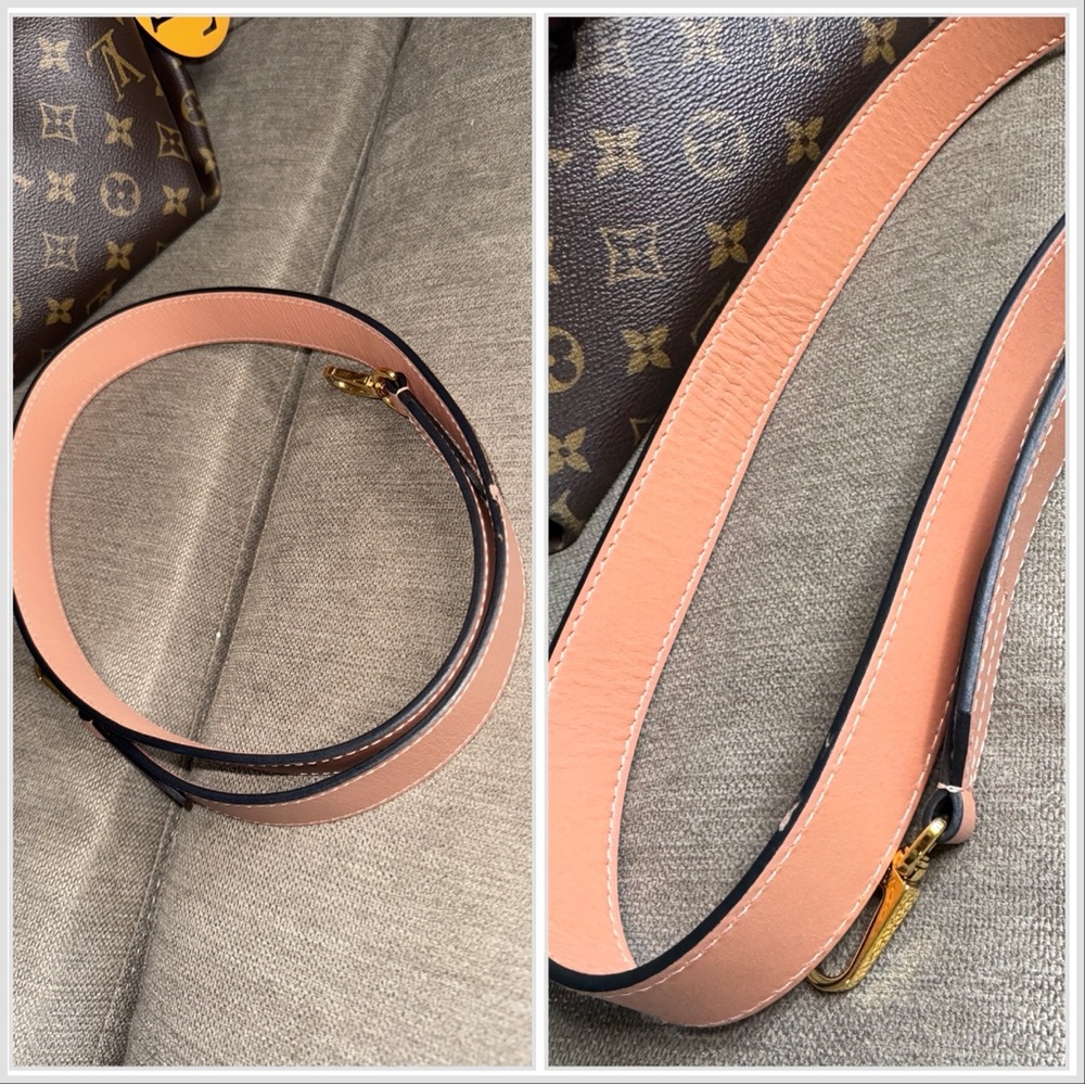 Louis Vuitton Brown Monogram Shoulder Bag with Red and Gold Accents - Picture 8 of 9